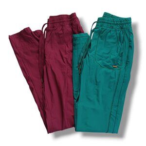 Cherokee Womens Scrub Pants CK095 Midrise Tapered Leg Stretch Red Green Size S